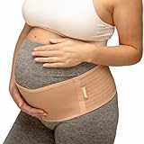 BABYGO® Bauchband Schwangerschaft | Bauchgürtel und Rückenstütze für Schwangerschaft | Schwangerschaftsgürtel, Stützgürtel, bauchstütze, beckengurt | (Beige, XL (46-54))