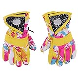 3-6 Jahre Kinder Kinder Winter Warme Skihandschuhe Jungen Mädchen Sport Wasserdicht Winddicht Rutschfeste Schneefäustlinge Verlängerte Handgelenkhandschuhe für Männer Kaltes Wetter Wasserdicht