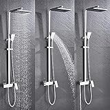 LYFHJD Cuhsa Chrom-Duscharmatur, Wand-Duschsystem, Dusch-Set, Duschkopf, Brausekopf, Bäcker-Ventil