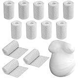 DGMI 12 Rollen Babybauch Gipsabdruck Set 10cm x 2,7m Gipsabdruck Babybauch Gipsbinden zum Basteln Babybauch Gipsbinden Gibsbindenden zum Basteln für Bauch Schwangerschaft Textur-Malerei Skulpturen