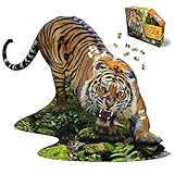 Madd Capp 887004 Shapepuzzle, Konturpuzzle Tiger 1000 Teile, für Erwachsene und Kinder ab 12 Jahren
