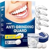 Knirscherschiene Für Nacht, 2 Größen, Mouth Guard, 4 Formbare Mundschutz zum Zähneknirschen, Gegen Bruxismus und Zähneknirschen Transparent
