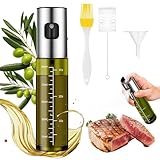 CenYouful Ölsprüher für Kochen, Grünes UV-Schutz Glas Öl Sprühflasche, 100% BPA frei Ölsprüher für Speiseöl, Küche Ölsprühflasche für Heißluftfritteuse, Oil Sprayer mit Skala & Trichter, Ölspray