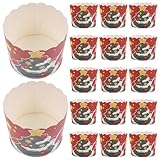 Hoement 50 Stück Papierförmchen für Cupcakes mit Weihnachtlicher Sternenhimmel und Weihnachtsbaum Dekoration für Kuchen und Party