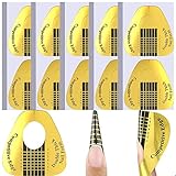 200 Stück Nagelschablonen für Gelnägel, Selbstklebende Modellier Schablone für Nagel-Verlängerung & Nailart