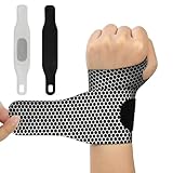 AOOWU Handgelenk Bandagen, 2 Stück Verstellbare Handgelenkstütze Bandage, Atmungsaktivem Handgelenkbandage Wrist Wraps für Karpaltunnel, Handgelenkschoner Schmerzlinderung, Sport, Fitness