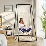 Hängesessel Gestell, Tragkraft 220 lbs, Verstellbarer Schaukelständer für den Innen- und Außenbereich mit Rutschfester Gummimatte, A-Rahmen, einfach zu montierender (Schwarz)