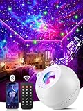 Sternenhimmel Projektor Kinder,15 Lichtfarben+15 Musik+Bluetooth Sternenhimmel Projektor Erwachsene,Fernsteuerung+4 Timer Nachtlicht Sternenhimmel Projektor,Geschenk Galaxy Projector, Aurora Lampe