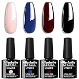 Allenbelle UV Nagellack Set 4 Farben,Gel Nagellack Geschenkset,Shellac Set Uv Gel Nail Art,Soak Off UV LED Gel Nagellack (031)