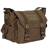 CADeN Kameratasche Spiegelreflex Kamera Schultertasche Kamera Foto Tasche Umhängetasche Fototasche für SLR DSLR Spiegelreflexkameras Sony Nikon Canon (Braun)
