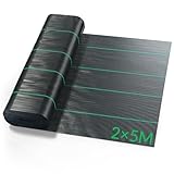 Velway Unkrautvlies Garten Extra Stark 2x5M - Unkrautvlies Wasserdurchlässig, Reißfestes Bodengewebe Unkrautflies für Garten, Hochbeet, Einfahrt usw., Anti Unkrautvlies Pflanzfolie