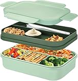 Sinnsally Lunchbox für Erwachsene,2000ml Brotdose mit Fächern,Bento Boxen Lunch Box mit Besteck,Vesperbox,Brotzeitbox Brotbox,Auslaufsicher Essensbox Jausenbox Unterteilung,Frühstücksbox Vesperdose