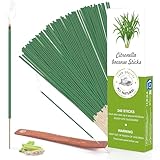 Citronella Räucherstäbchen,240 Stück,200Std,natürliches Citronella Ätherischem Öl,Räucherstäbchen für Draußen,Garten,Terrassen,Balkon,Picknick,Camping,Tischdeko,50 Min Brenndauer pro Stück