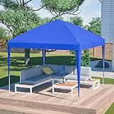 Faltpavillon 3x3m höhenverstellbar, Pop-up Gartenpavillon mit 4 Sandsäcken & Tragetasche, wasserdichtes Partyzelt aus 210D Polyester für Garten, Terrasse, Camping und Events, Blau
