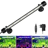 BELLALICHT LED Aquarium Beleuchtung - Aquarien Lampe [RGB-Weiß Licht] mit eingebautem Timer, Dimmbar 10 Helligkeitsstufen IP67 Wasserdicht Light für Fisch Tank Pflanze, L-29C
