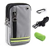 Handytasche Umhängen Gürteltasche, Blocker Umhängetasche Tasche Unisex/Männer/Damen/Kinder, Multifunktionale Outdoor Sport Hüfttasche mit Klein Karabinerhaken für iPhone Samsung Galaxy Huawei HTC