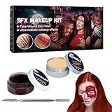Halloween Make-up Kit - Narbenformung Wachs Blutgerinnung | Gefälschte Narben Pflaster Nase Augenbrauen Abdeckung | Body Painting Cosplay Rollenspiel Party Wunden Kostüm Werkzeug