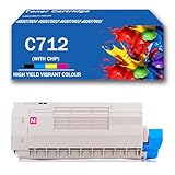 Kompatibler C712 Hochleistungs-Premium-Toner, wiederaufbereitet, 46507604 46507603 46507602 46507601 für Okidata C712 C712n C712dn Laserdrucker mit Chip, Pulver einfach nachfüllen,Magenta-1Pack