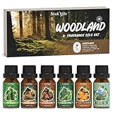 SoulOrigin Woodland ätherische öle Set, Duftöl Set für Öl Diffuser, Duftöle für Seifenkerze Herstellung 6x10ml Wald Kiefer, Teakholz, Bambus, frischer Boden, gefallene Blätter und frische Luft