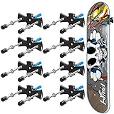 YEZRO Skateboard-Wandhalterung – 8 Packungen Metall-Skateboard-Wandhalterung für Skateboard-Deck-Display mit Aluminium-Schraubverschluss und Schutzscheiben, 8 Stück