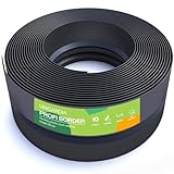 Flexible Rasenkante Kunststoff schwarz 10 m, 20 cm hoch - Robustes Stay-in-Place Design - Sehr Gut zu Verarbeiten, Min. 30 Jahre Lebensdauer, Unsichtbar - Beeteinfassung aus 100% recyceltem Plastik