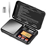 Brifit Küchenwaage Feinwaage 0.01g, 200g /0,01g Digitalwaage, Taschenwaage, Goldwaage, Präzisionswaagen mit Tara Funktion, Schmuckwaage mit 50g Kalibriergewichte und Pinzetten, LCD-Anzeige