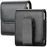 Miimall Handytasche Kompatibel mit Samsung Galaxy Z Flip 6/5/4/3/Z Flip/Motorola Razr 40/50 Ultra Gürteltasche mit Gürtelclip, Premium Leder Gürteltasche Hülle für Galaxy Z Flip 6 Serie-Schwarz