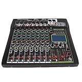 Zerodis Soundboard-Mischpult, Verbindung, Professionelles Mixer-Soundboard, Einfaches Layout, LCD-Display für Shows (EU-Stecker 220 V)