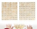 KAPSING 200 Stück Holzbuchstaben Buchstaben, Holz Alphabet Fliesen Buchstaben, Scrabble Buchstaben Holz a bis Z Puzzle, für Kinder Buchstaben zum Spielen, Kindererziehung, Kinderspielzeug