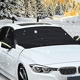 Zhufas Frontscheibenabdeckung Winter 190x107cm, Windschutzscheibenabdeckung, Auto Abdeckung Winter, Scheibenabdeckung Auto Winter, Autoscheibenabdeckung Winter Frost UV Sonne Staub, für die Auto, SUV