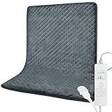 Heizkissen 80 x 60 cm mit Abschaltautomatik, Elektrisches Heizkissen mit 6 Temperaturstufen und 8 Timern, Extra großes Wärmekissen elektrisch für Rücken, Nacken, Schultern, Knie und Füße (80*60)