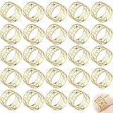 HAPPOW 24 Stück Serviettenringe Gold, Serviettenringe Metall, Retro Aushöhlung Form Servietten Ringe, Dinner Tischdekoration für Hochzeit, Jubiläum, Weihnachten,Neujahr, Geburtstag, Party