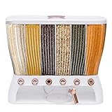 vinnyooc 6 Gitter Müslispender, 10 KG Getreidespender, Modern Reisspender, Cornflakes Behälter mit Deckel für Mehl Reis Getreide Nüsse