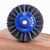 EHRHOLZ® Schleifbürste für Winkelschleifer | 140 mm Durchmesser | Rundbürste | Strukturierbürste | Profiqualität für Holz und Metall (Schleifpartikelanzahl: 46, Nylon)