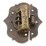 LIFKOME Vintage Vorhängeschloss mit Schlüssel Dekorativer Antiker Kastenverschluss aus Zinklegierung Abschließbarer Bügelverschluss für Schmuckkästchen und Holzkisten Inklusive Schrauben