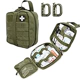 LIVANS Taktische Erste-Hilfe-Tasche, Molle EMT Pouches Rip-Away Militär IFAK Medizinische Tasche Outdoor Notfall Survival Kit Quick Release Design inkl. rotem Kreuz Patch