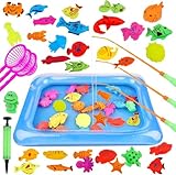 Goldge 42 Stück Angeln Spielzeug Badespielzeug Badewannenspielzeug Wasserspiel Perfekt Lernspiel Geschenk für Kinder