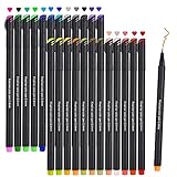 Fineliner Stifte, Beupro 24 Farben Fineliner Set Pigment Liner Set — Feine Filzstifte 0.4mm Spitze, Ideal für Kalligraphie, zum Präzisionszeichnen, Schreiben, Malen für Erwachsene, Comics, Mang