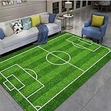 Kinderteppich 3D Wohnzimmerteppich rutschfest Fußball, Fußballplatz Teppiche Jungen Und Mädchen Spielteppich Kinderzimmer Teppich 50 X 80 cm - Leicht Zu Reinigen -91905796350