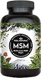 MSM Tabletten - 2000mg MSM (Methylsulfonylmethan) je Tagesdosis - 365 Tabletten (6 Monate) - Mit natürlichem Vitamin C aus Acerola - Hochdosiert, vegan, laborgeprüft, ohne unerwünschte Zusätze