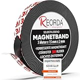 Reorda® Magnetband selbstklebend | Stärkster Halt dank 3M-Kleber | Magnetband mit optimierter Magnetkraft durch Anisotropic Material | Anwendbar in Küche, Schule & Büro