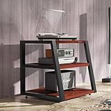 ZYXQQJ HiFi Regal HiFi-Audioschrank Audio-Rack Für Zuhause/Büro/Theater Schallplatten Regal Audio-Video-Komponenten Mit Stoßdämpfenden Füßen(Teak Color,3 Tier)