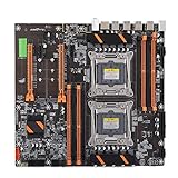 Tonysa X99 Dual Server Motherboard, Rückseite 4 USB3.0 Gigabit Netzwerkkarte 8 Speichersteckplatz Mainboard Unterstützung 4-Gen 8 * DDR4 DIMM 3000/2666/2400/2133MHz Server Motherboard für Computer