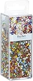Rayher 24086000 Pailletten-/Glasperlenmix, bunte Mischung, 90 g und 50 m Draht 0,3 mm ø, Bastelperlen, Rocailles, Pailletten, Wachsperlen, Fädeldraht, 12.7x4.4x4.0 cm, Variante 5