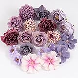 BOFUNX 20 Stücke Kunstblumen Blumenköpfe Künstliche Blumen Mini Blütenköpfe für Hochzeit Home Basteln Scrapbooking Deko