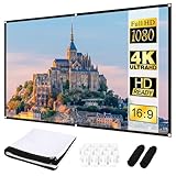 Leinwand Beamer-100 Zoll Projektionsleinwand,16: 9 HD Faltbarer Projektionsschir, Tragbare Faltbar Anti-Falten Projektion leinwand,4K Full HD 3D,Geeignet für Heimkino und Projektionswand im Freien