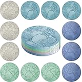 Untersetzer Gläser 12er Set, Floral Untersetzer 10cm Glasuntersetzer Leder Kunstleder Tischuntersetzer Wasserfeste rutschfeste Waschbar Lederoptik Untersetzer