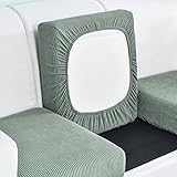 Elover Sofa Sitzkissenbezug-Hochelastischer Sitzbezug，Wohnzimmer Sofa Sitzbezug Möbelbezug rutschfest und weich, mit elastischem Boden