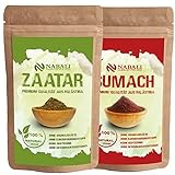 NABALI FAIRKOST FÜR ALLE Zaatar und Sumach Gewürz Satz – Gewürzmischung nach Ottolenghi – orientalisch Kräuter Gewürze aus Palästina (je 100 g)