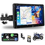 CAMECHO Motorrad Carplay Bildschirm mit Halterung für BMW-Motorräder, Kabelloses CarPlay & Android Auto, 7 Zoll Wasserdichter Navigation für Motorrad, GPS Siri Bluetooth Mirror Link 64G TF-Karte EQ